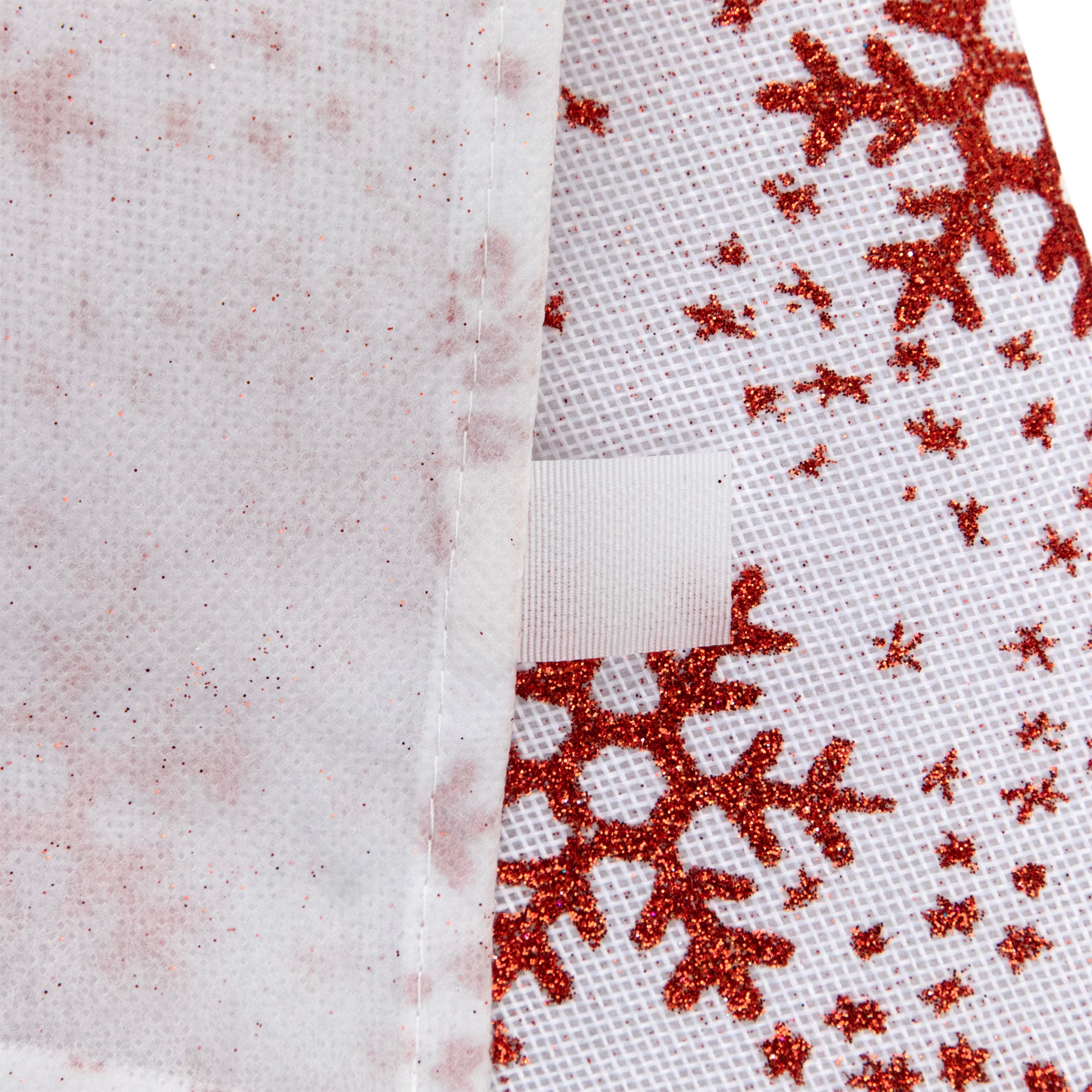 20" White & Red Glitter Snowflake Mini Tree Skirt